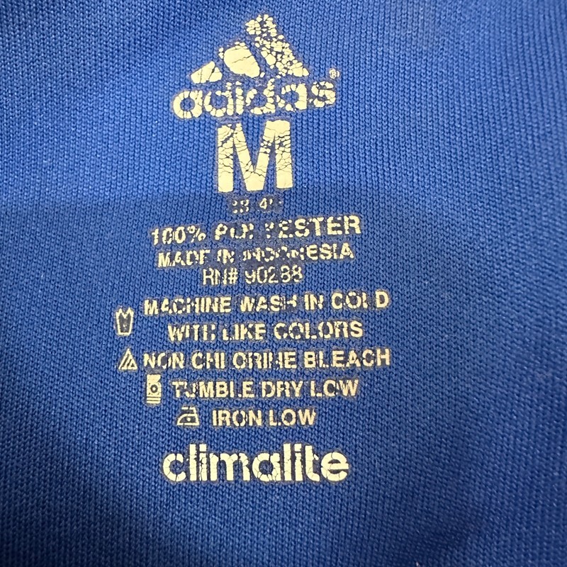 Adidas Climalite Shirt Mens Medium Solid Blue Short Sleeve Flex 360 Activewear gallery