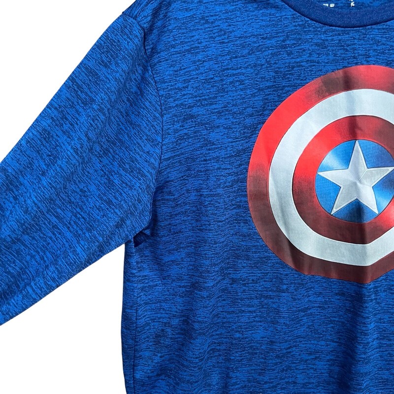 Captain America Long Sleeve TShirt Adult Large Blue Pullover Cartoon Marvel gallery