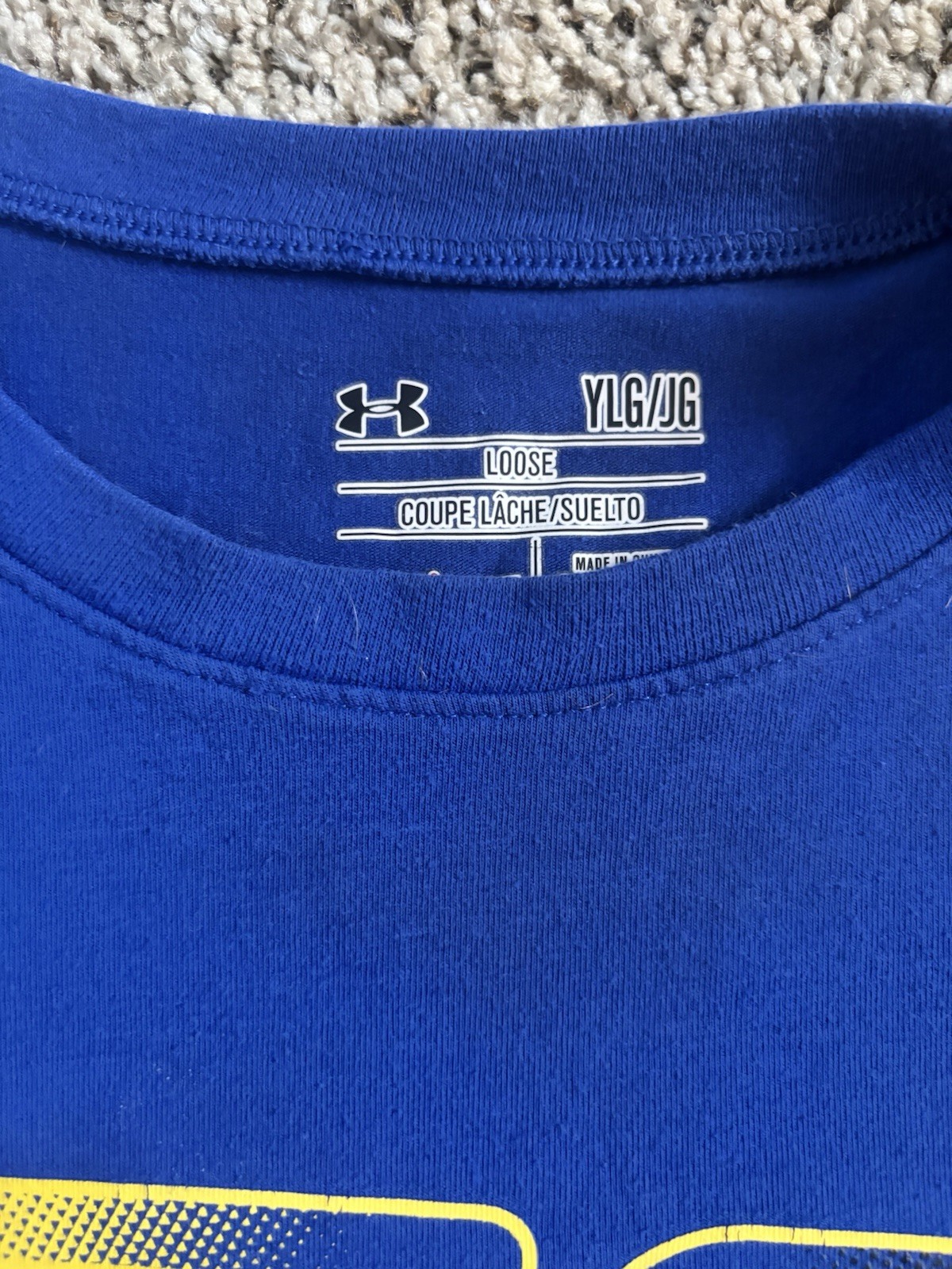 Under Armour SC30 Stephen Curry Logo Tee Blue/Yellow Short Sleeve Loose YL/G gallery