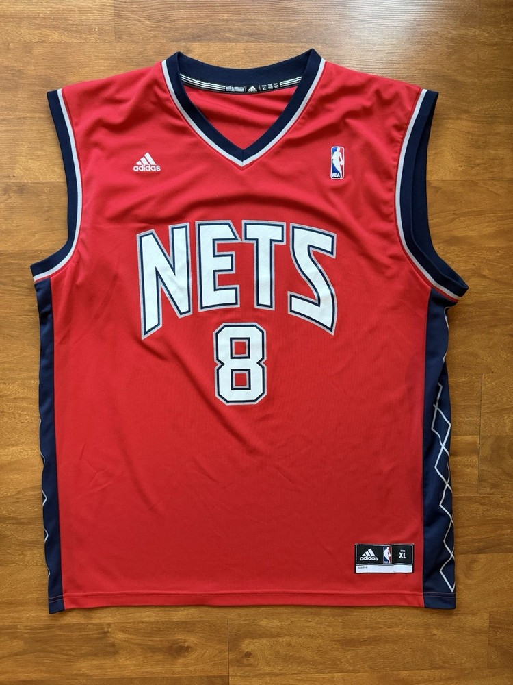 Adidas New Jersey Nets Deron Williams #8 NBA Jersey Men’s XL Red Authentic