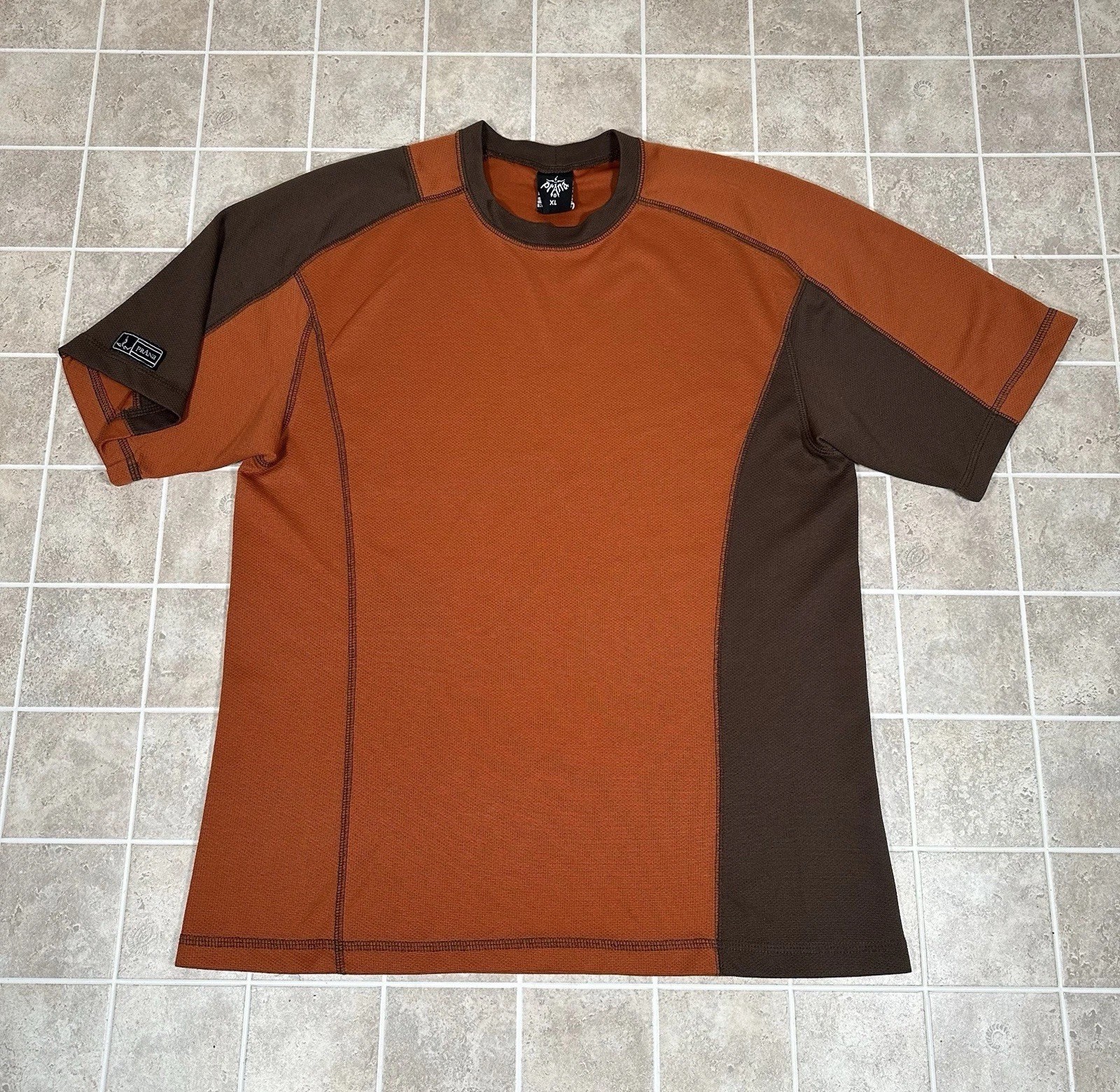Vintage USA Made prAna Breathable Athletic Short Sleeve Tee Shirt Orange Size XL gallery