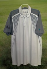 Y2K MINT UNER ARMOUR XL WHITE GRAY HEAT GEAR GOLF POLO SHIRT MENS