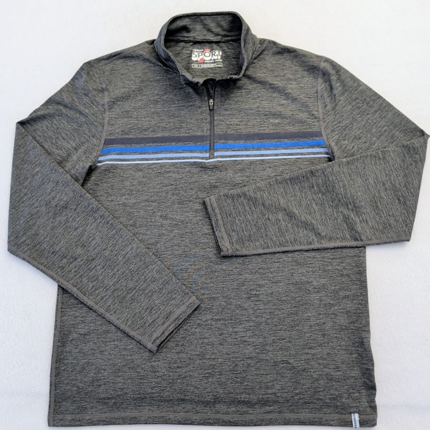 Marine Layer Weekend Sport Quarter Zip Pullover Large Gray Heather Golf Stretch gallery