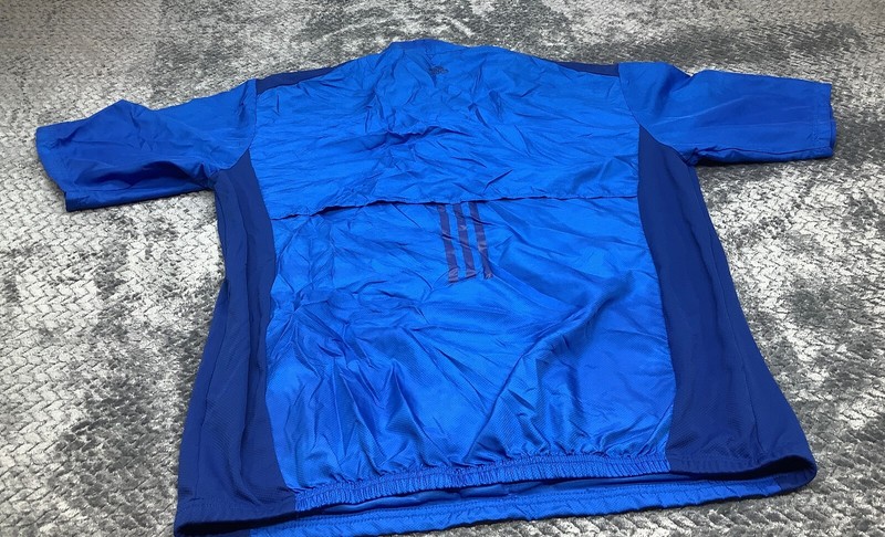 Adidas Shirt Mens Large Blue Golf Performance Windbreaker Short Sleeve Wind gallery