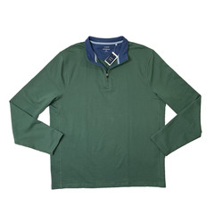 J Crew Shirt Mens XL Forest Navy Performance Half Zip Moisture Wick Cotton Blend
