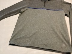 Men’s Cremieux Pullover Zip Top Gray W/ Blue Accent M LS Shirt