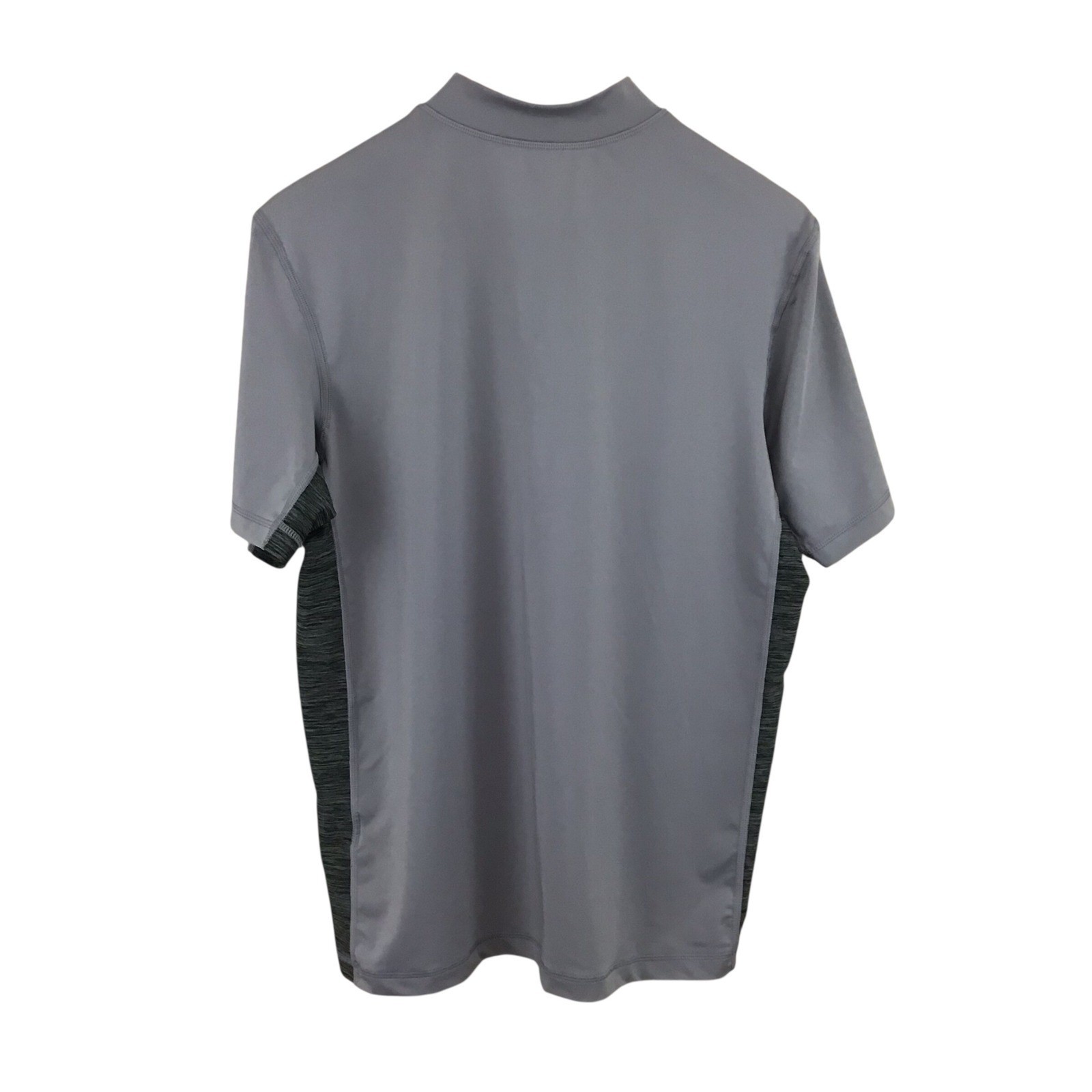 Lands End Mens Gray Quarter Zip Performance Short Sleeve Shirt Large L 42-44 gallery