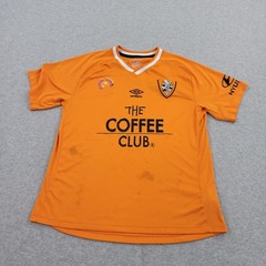 Brisbane Roar FC Umbro Shirt Mens Medium Orange The Coffee Club Short Sleeve