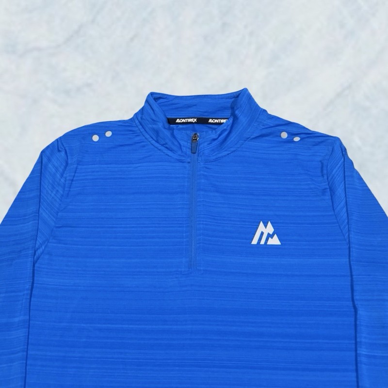 Mens Blue Montirex Trail 1/4 Zip Top - Running Gym Active Size Medium (M) U61 gallery