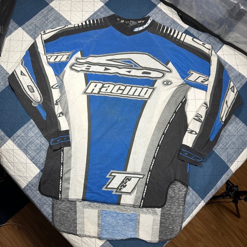 VTG 90s AXO Sport Racing Motocross Supercross Team Issue 9 Jersey Pro Jersey XL gallery