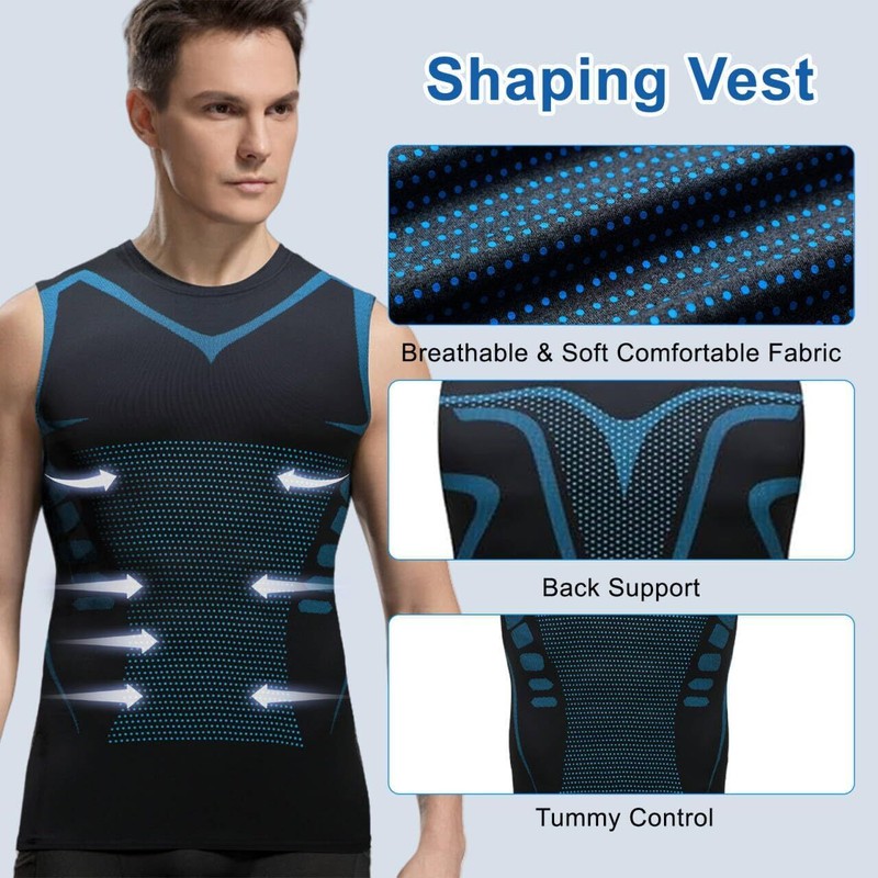 Men Athletic Compression Shirt Workout Shaper Tank Top Base Layer Sport Gym Vest gallery