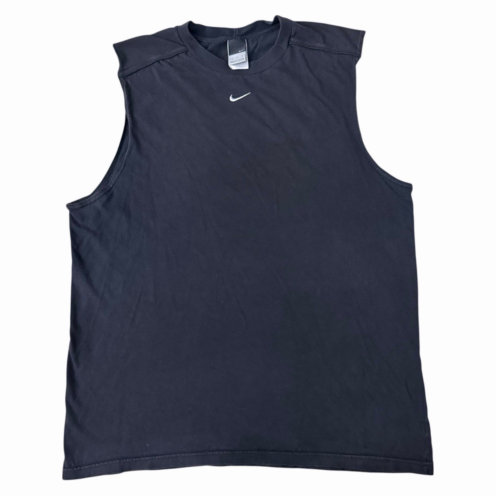 Vintage Y2K Nike Center Swoosh Tank Top Mens XLarge Black Embroidered 100%Cotton gallery