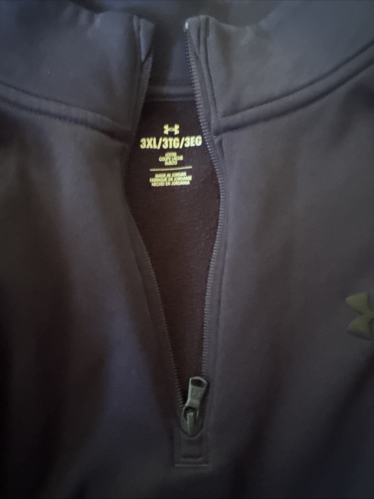 Men’s Under Armour Loose Size 3XL Navy Blue Quarter Zip With Black Logo gallery