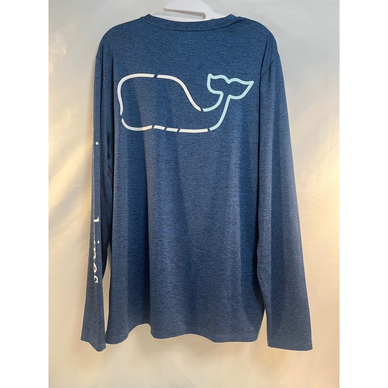 Vineyard Vines Performance Long Sleeve Shirt Men's Blue Whale Logo Size L gallery