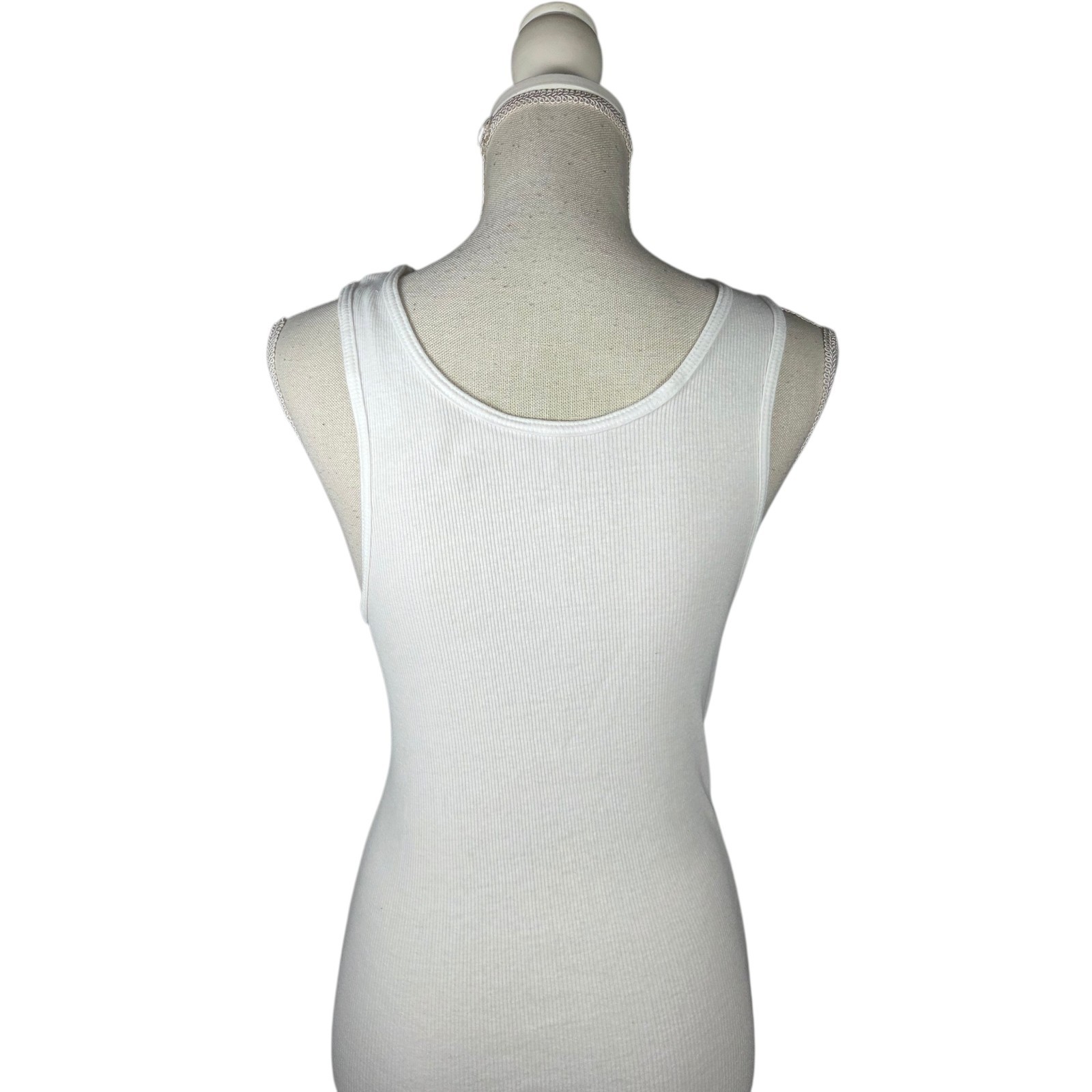 Gildan Ribbed Tank Top Mens Medium White -Long -Slim Fit -Tagless gallery