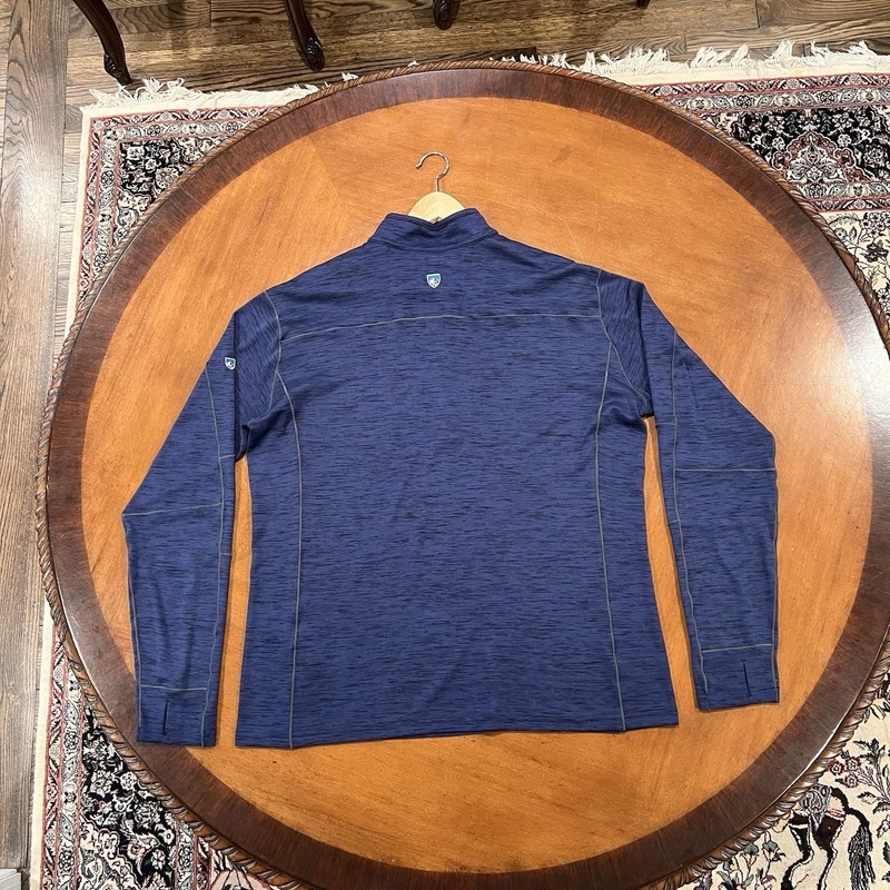 Kuhl Men’s Alloy 1/4 Zip Pullover Long-Sleeve Top Blue XXL Lightweight Knit gallery