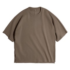Tooling Cotton T-shirt Spring and Summer Loose Tops Stitching Short Sleeve Men