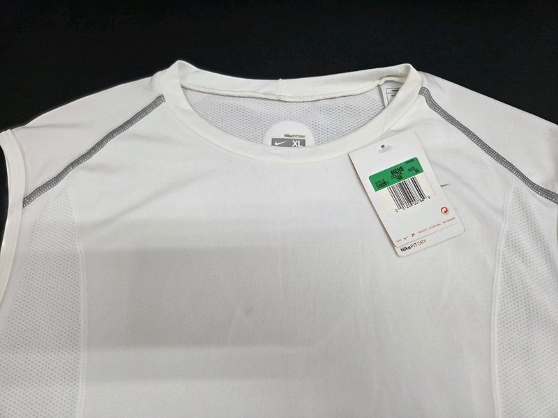 Nike Fit/Pro Mens Sleevless Tank Top White N/P/SP Size XL #8375 gallery