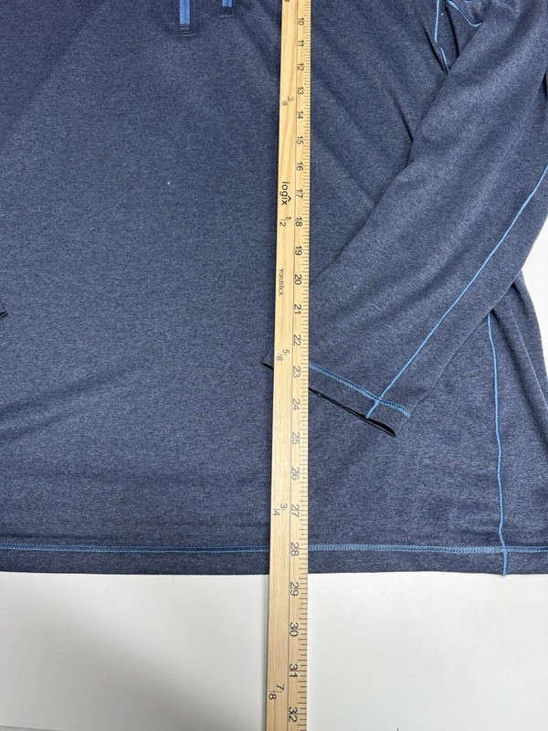 LL Bean Blue Quick Dry 1/4 Zip Trail Tee Base Layer Size XXL TALL Pockets gallery