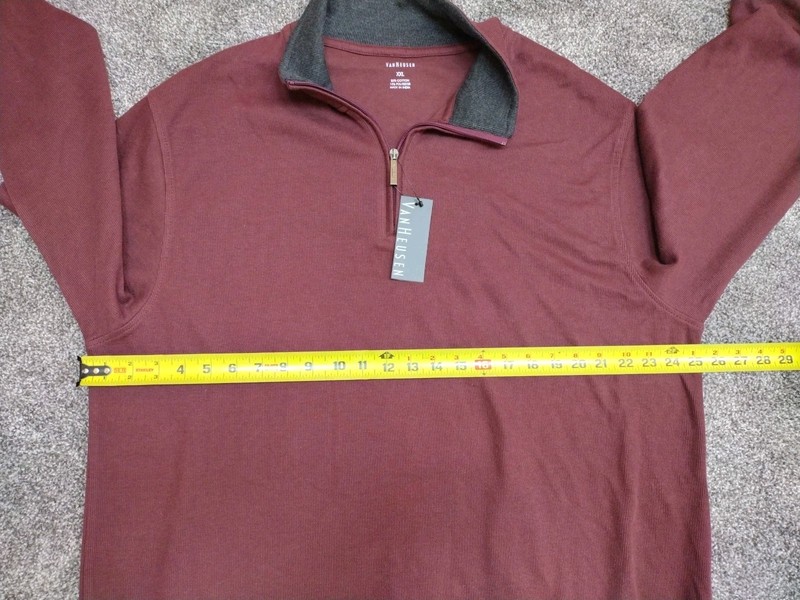 Van Heusen Mens Quarter Zip Pullover Red Pinot Noir Size XXL NWT Stretch NEW gallery