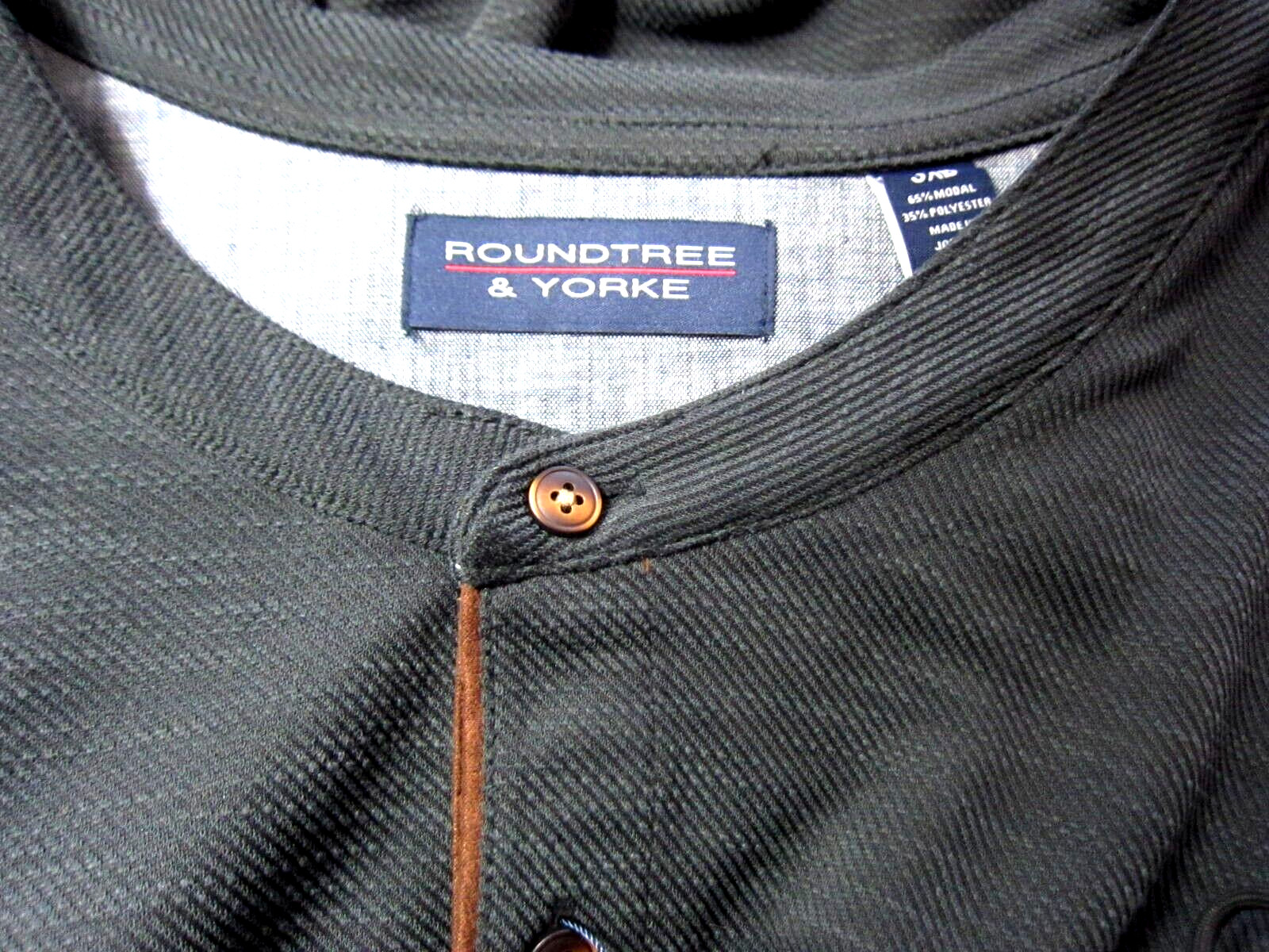 Roundtree & Yorkee Men's 3XB Black Pullover Shirt Long Sleeve New with Tag gallery