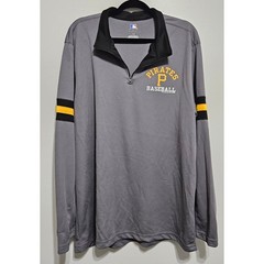 Men’s Pittsburgh Pirates MLB Baseball LS Quarter Zip Gray Black Yellow Size XL