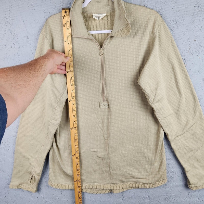Peckham Pullover Mens Medium Tan Level 2 Midweight Polartec Zip Grid Fleece Cold gallery
