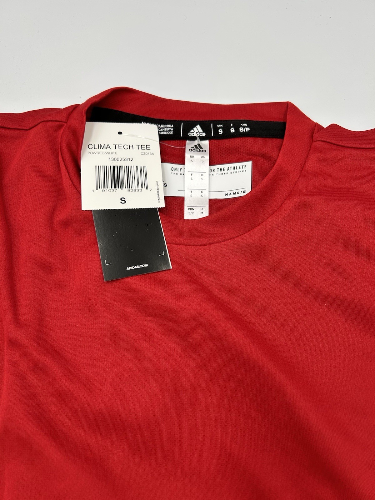 Adidas Clima Tech Tee CZ0134 Red 100% Polyester Men’s Size Small NWT gallery