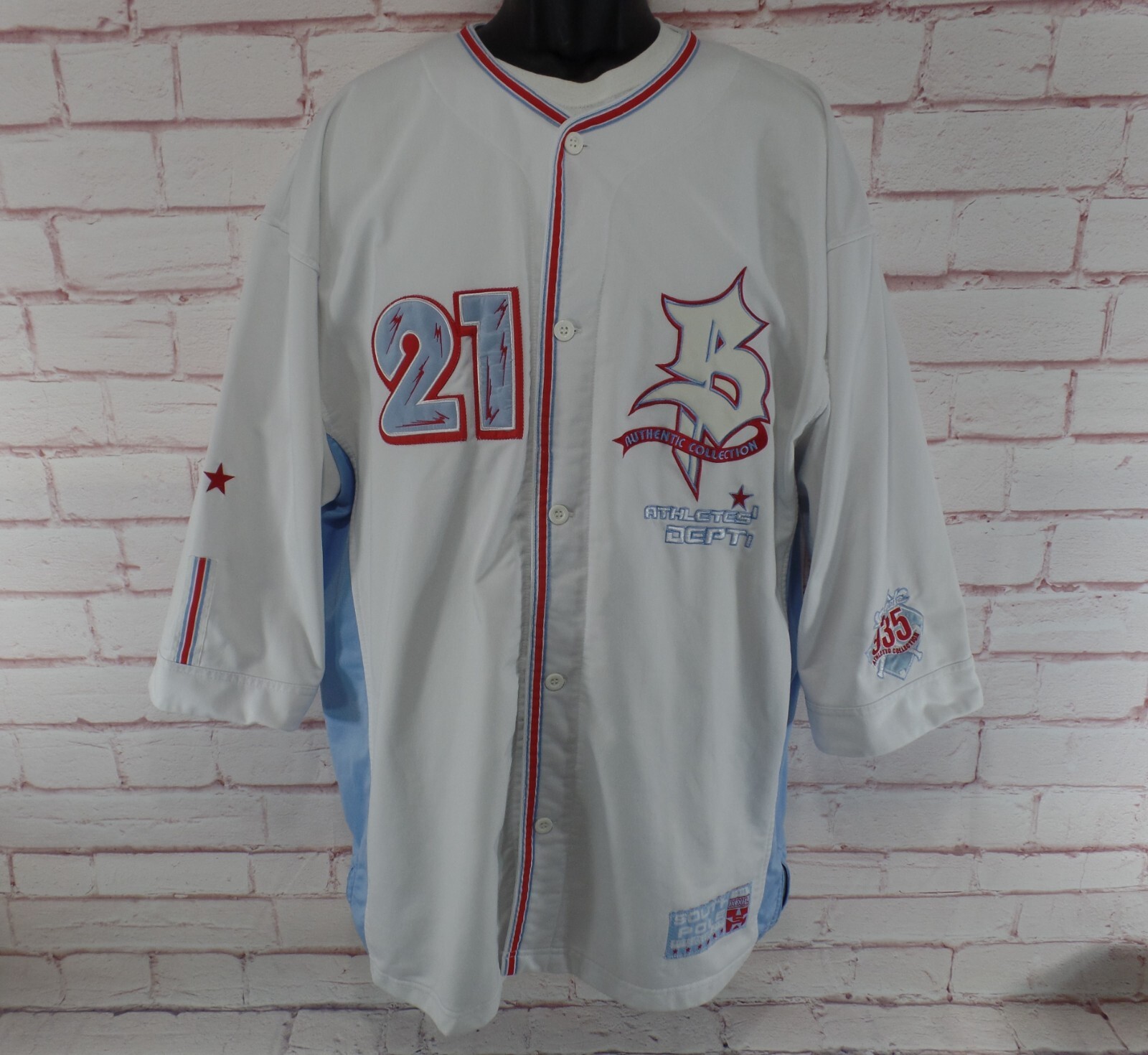 Rare Vintage Y2K South Pole MLB Style Baseball Jersey 2XL Multicolor XXL gallery