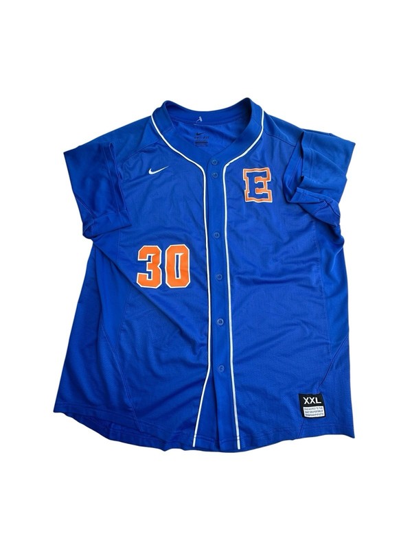 Nike Dri-FIT Baseball Jersey #30 Blue Button Front Adult XXL Athletic Team gallery