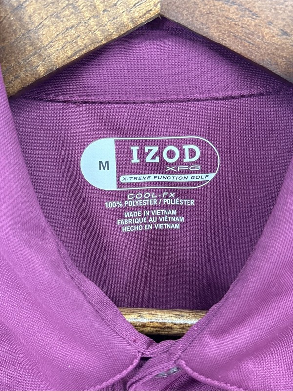 Izod XFG Mens SS Pullover Cool FX Golf Polo Shirt Purple Geometric M gallery