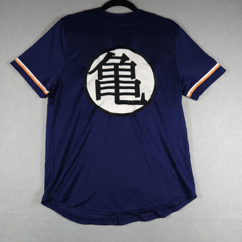Dragon Ball Z Kame House Shirt Mens Medium Blue Baseball Jersey Anime Button gallery