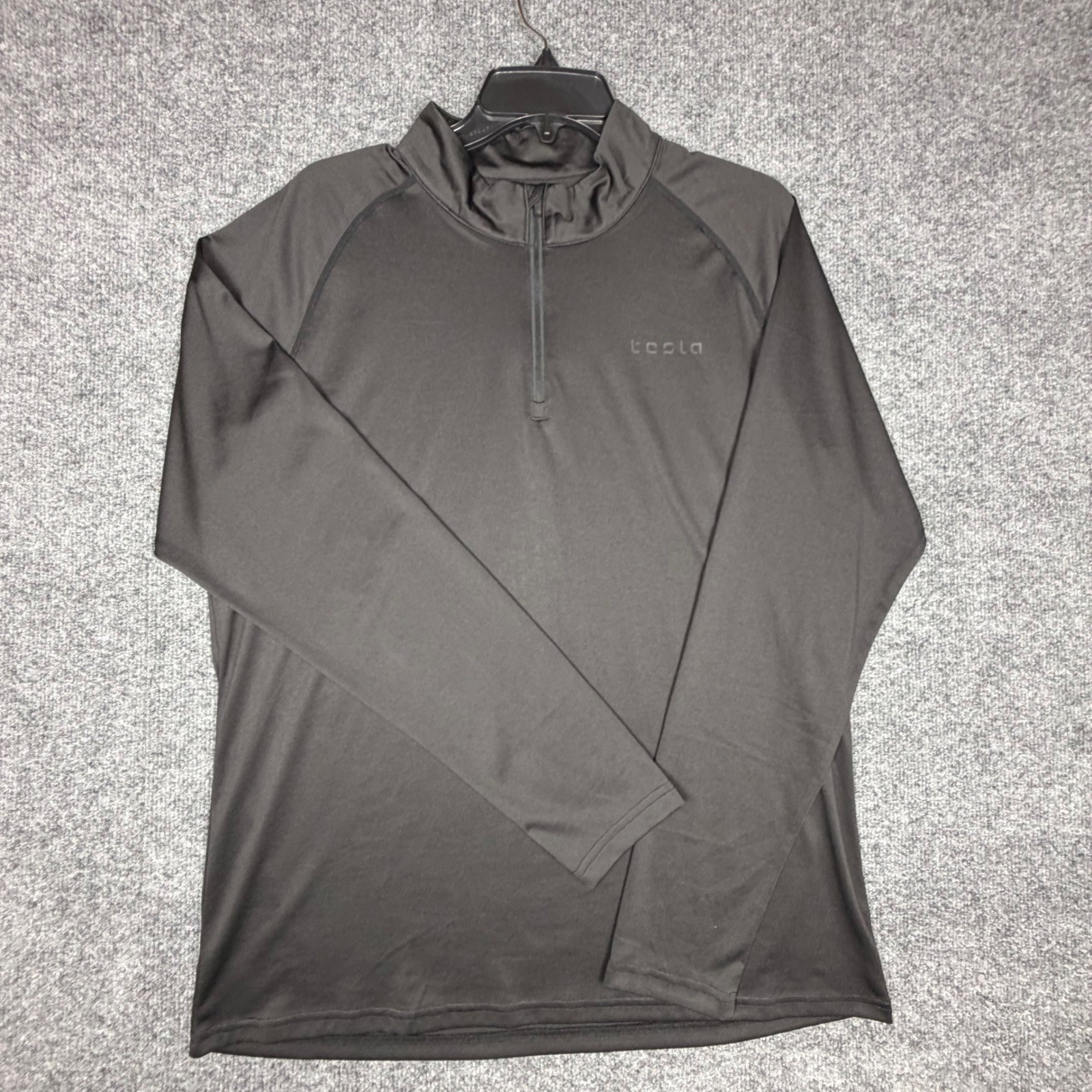 Tesla Gears Mens Quarter Zip Pullover Black Long Sleeve Active Top MKZ02 Large gallery