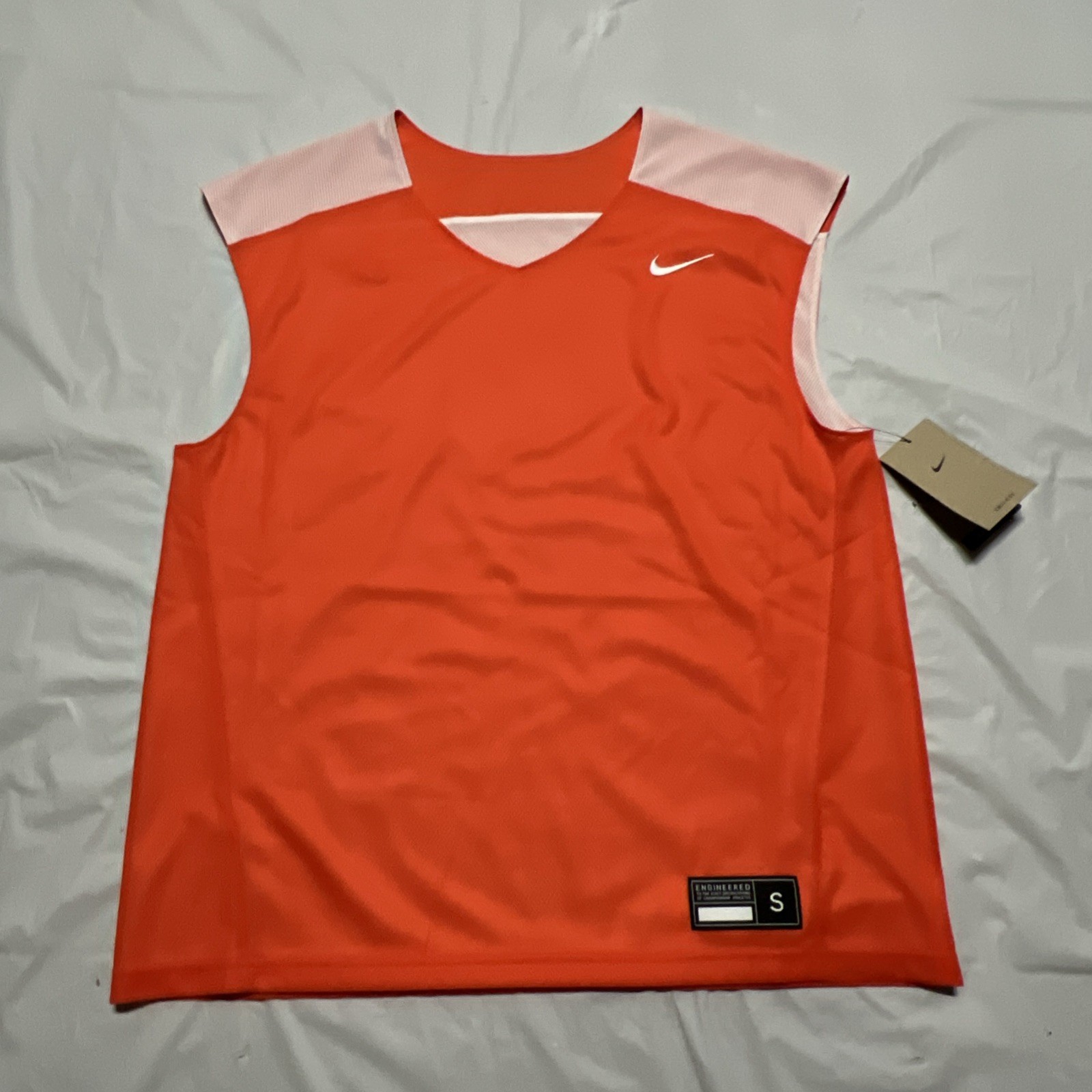 Nike Jersey Men's S Orange Reversible Lacrosse Training Shirt Top BQ3129-821 New gallery