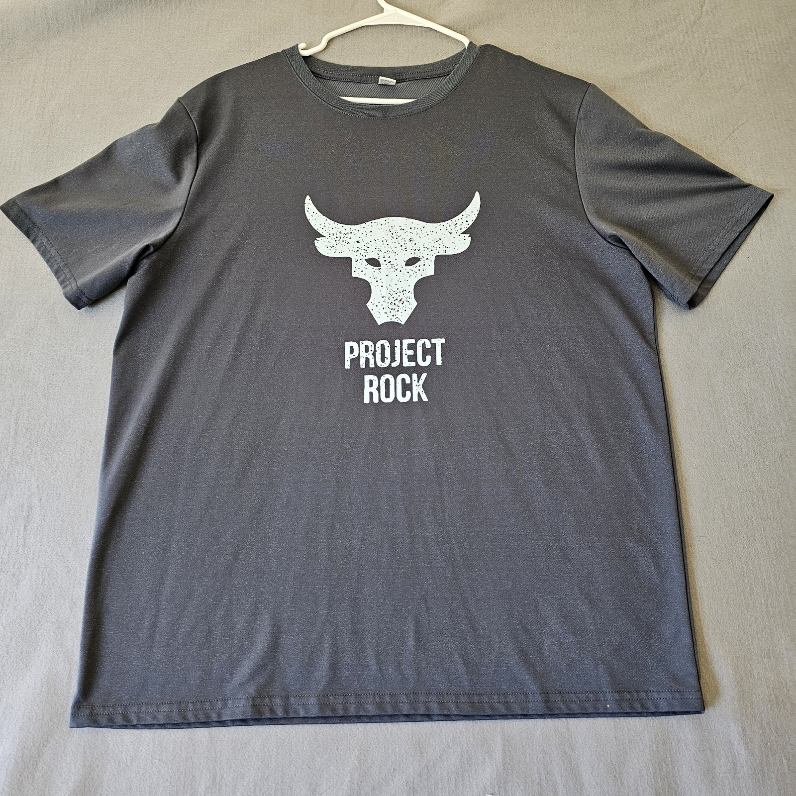 Project Rock XL T-shirt Mens Large Gray Gym Workout Training Front Graphics gallery