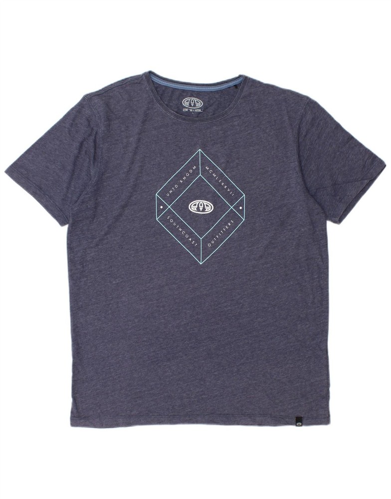 ANIMAL Mens Graphic T-Shirt Top Large Navy Blue Polyester DK13
