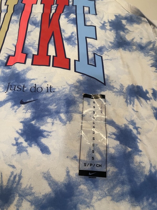 🔥NEW Nike Tie Dye Men's Size Small "Just Do It" Tank Top White Blue CK0154-100 gallery