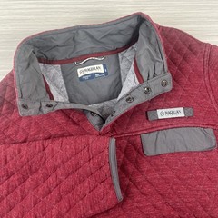 Magellan Campfire Quilted Pullover Sweater Coat 2XL Maroon Red Pockets Flex