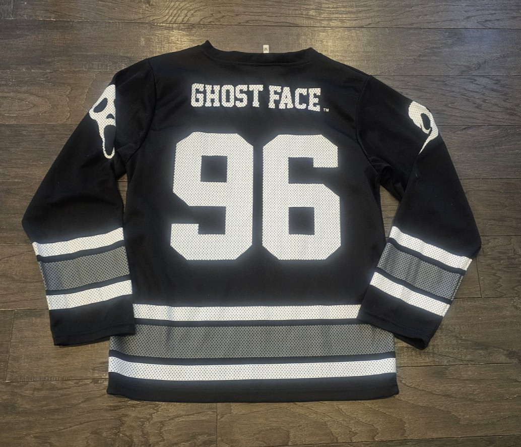 Ghost Face Jersey Men Black The Icon Of Halloween Graphic V Neck Relaxed Fit M gallery