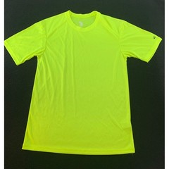Badger Sport Bright Neon Yellow Athletic T-Shirt Short Sleeve Quick Dry Men’s S