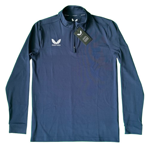Castore Mens Quarter-Zip T-Shirt Long Sleeve Size SMALL Slim Peacoat Mid Layer . gallery
