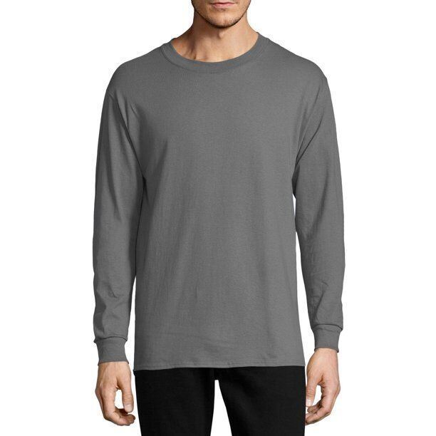 Hanes Men's ComfortSoft Long Sleeve Tee, Smoke Grey, 2XL gallery