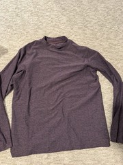 Lululemon Rulu Mock Neck Long Sleeve Shirt Heathered Arctic Plum Large