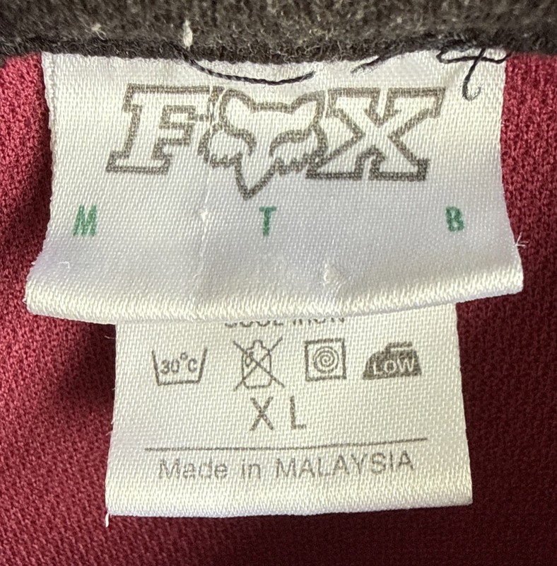 VTG Fox Head Short Sleeve Mens XL Maroon Cycling MTB 1/2 Zip Logo Y2K Activewear gallery