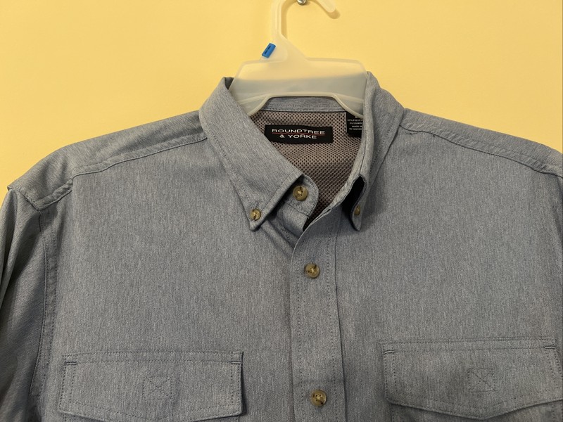 Roundtree Yorke Blue PERFORMANCE VENTED Men Long Sleeves Shirt Large gallery