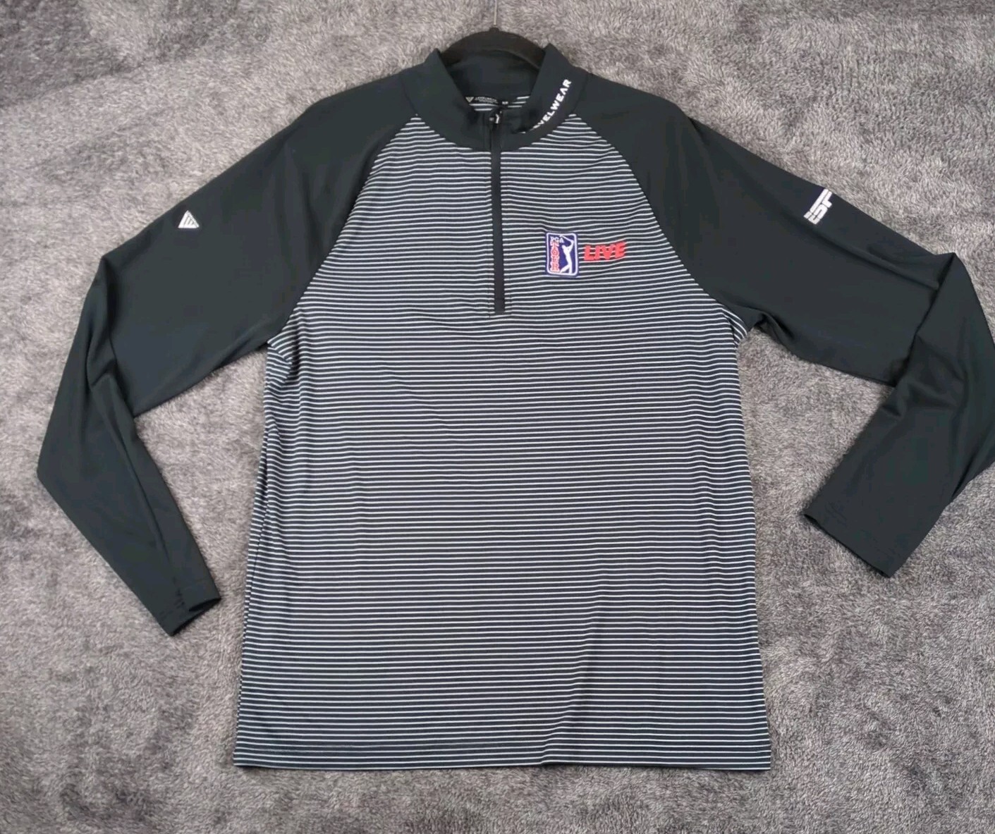 Levelwear Polo Shirt Mens Medium Performance ESPN+ PGA Tour Live Long Sleeve gallery
