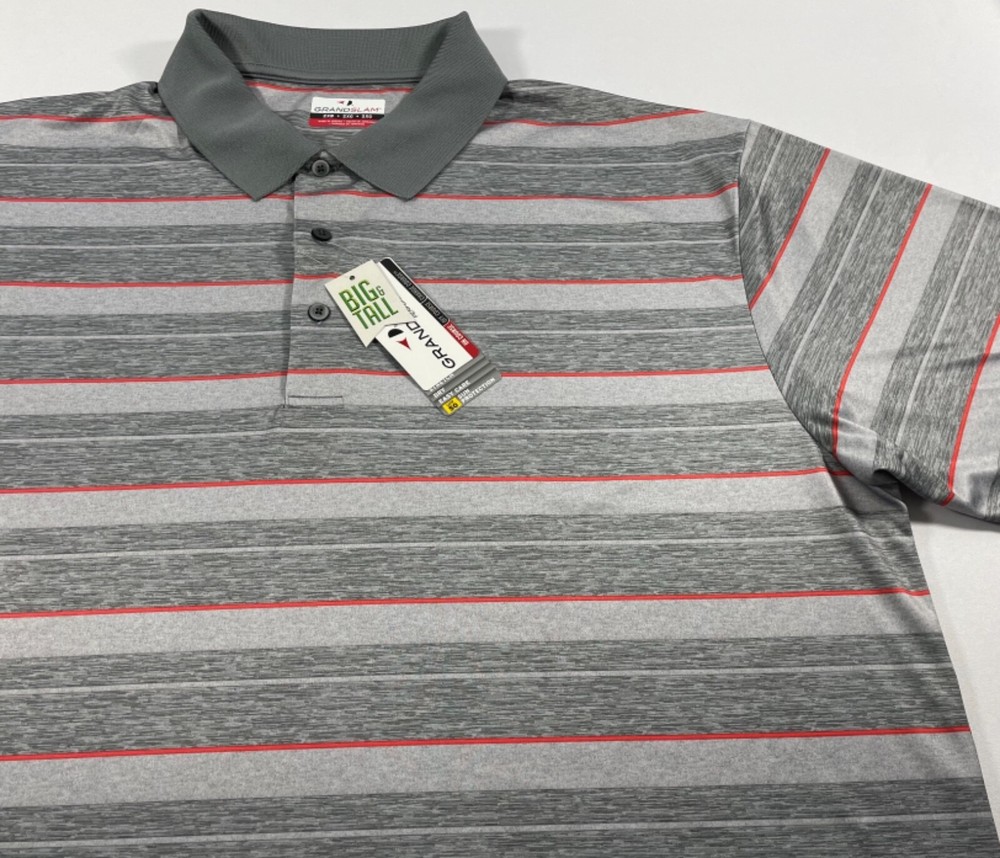 GRAND SLAM DRY WICK GOLF POLO W/ UPF SUN PROTECTION 50 BIG & TALL SIZE 2XB & 3XB