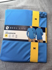 Reel Life Men’s Jax Beach Long Sleeve UV Tee, Blue, Medium, New