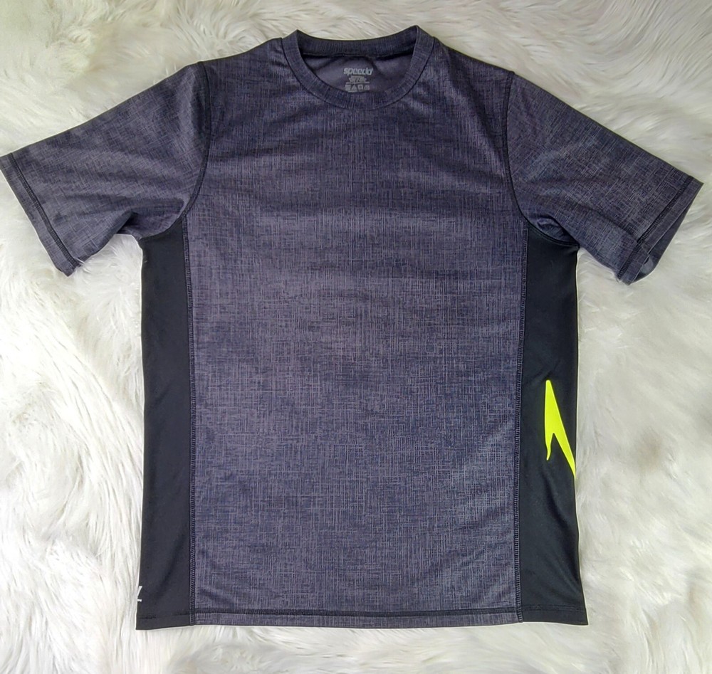 Speedo UV Blockthburn Short Sleeve shirt SZ(M) grey black