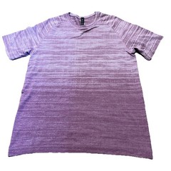 Lululemon Metal Vent Tech Shirt 2.0 Static Storm Stripe Vintage Plum Wicking XL